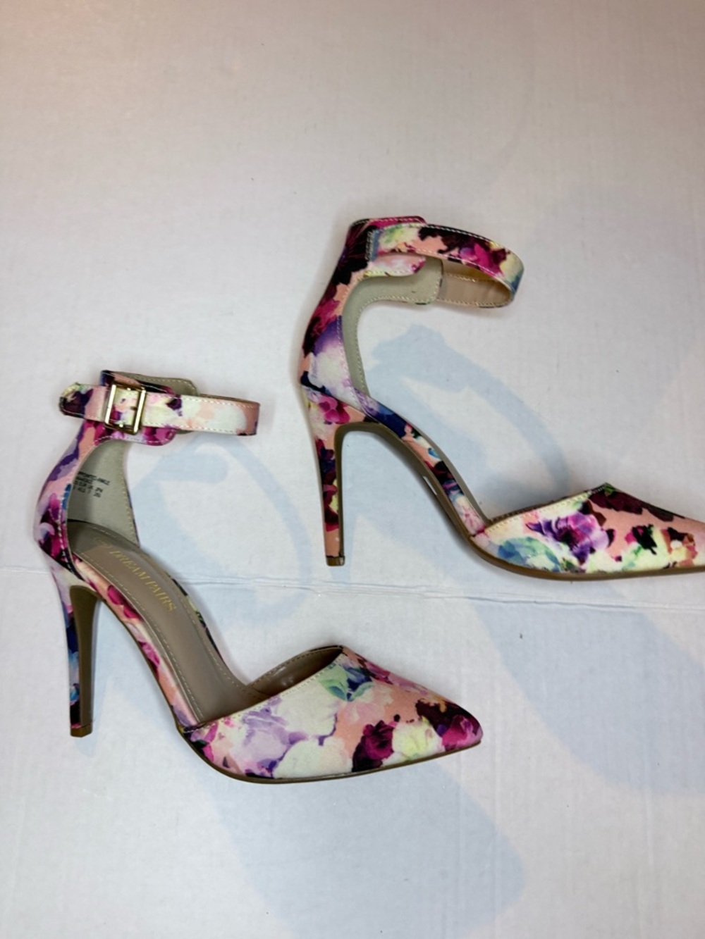 Dream Pairs Multicolor Floral Pointed-Toe Ankle-Strap Heels - Picture 2 of 8